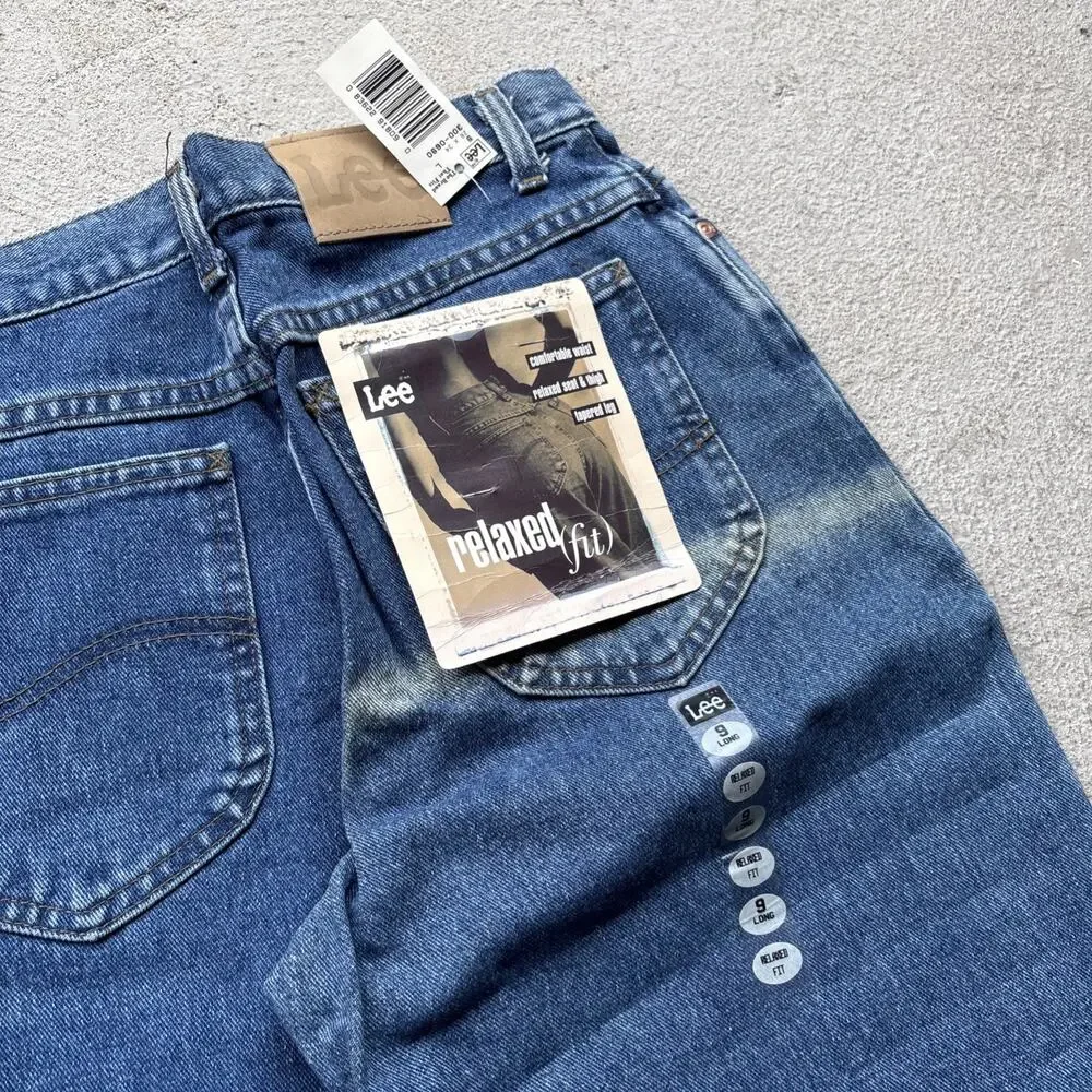 Deadstock LEE Women’s Mom Jeans Light Wash Denim Sz 9 L Vintage Relaxed Fit 300